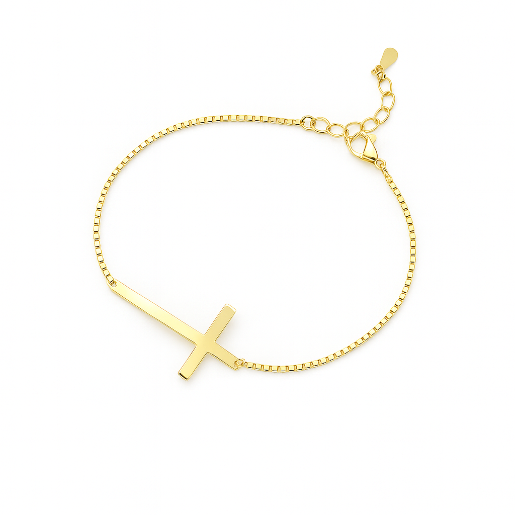 Pulsera Cruz Oro 18K